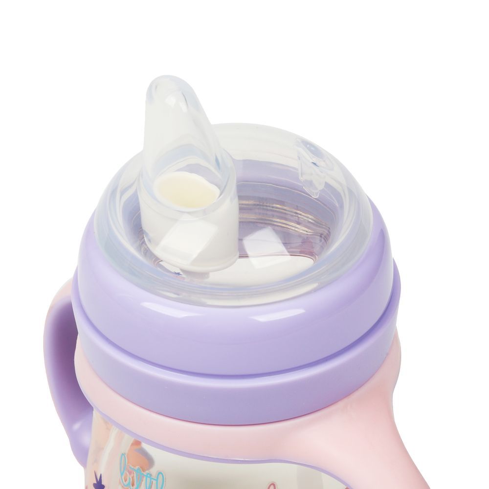 Little Angel - Baby Water Bottle With Straw 240ml - Purple/Pink