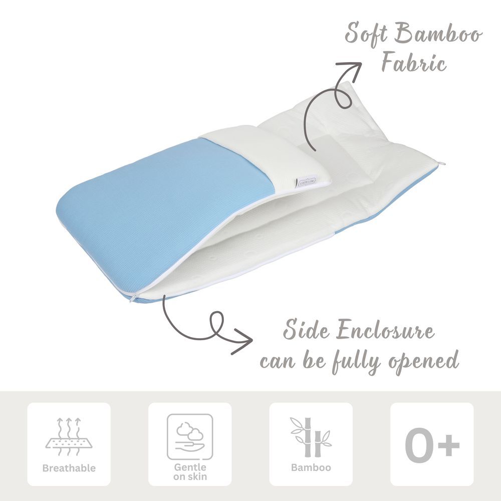 White&Grey - 2-in-1 Bamboo Cushioned Baby Sleeping Bag - Blue