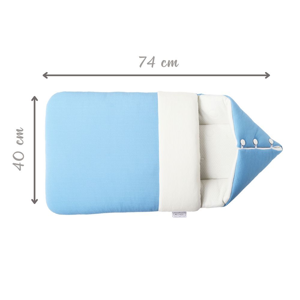 White&Grey - 2-in-1 Bamboo Cushioned Baby Sleeping Bag - Blue