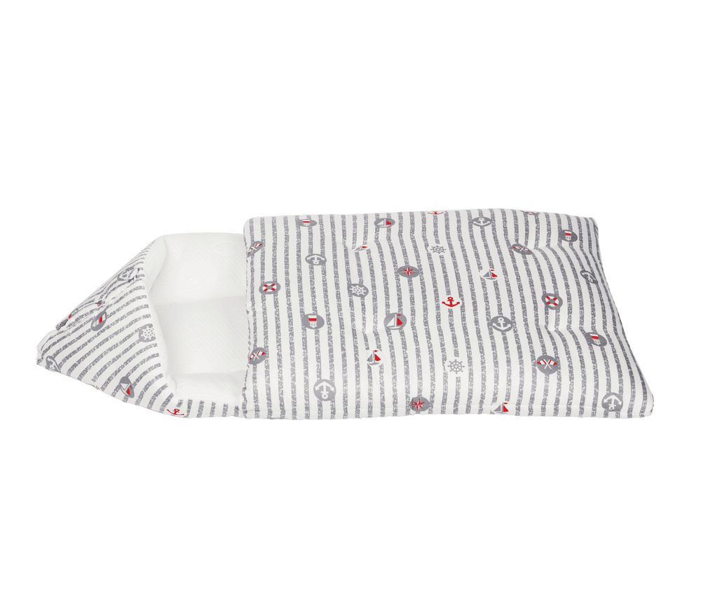 White&Grey - Anchor Pattern Baby Sleeping Bag - Grey