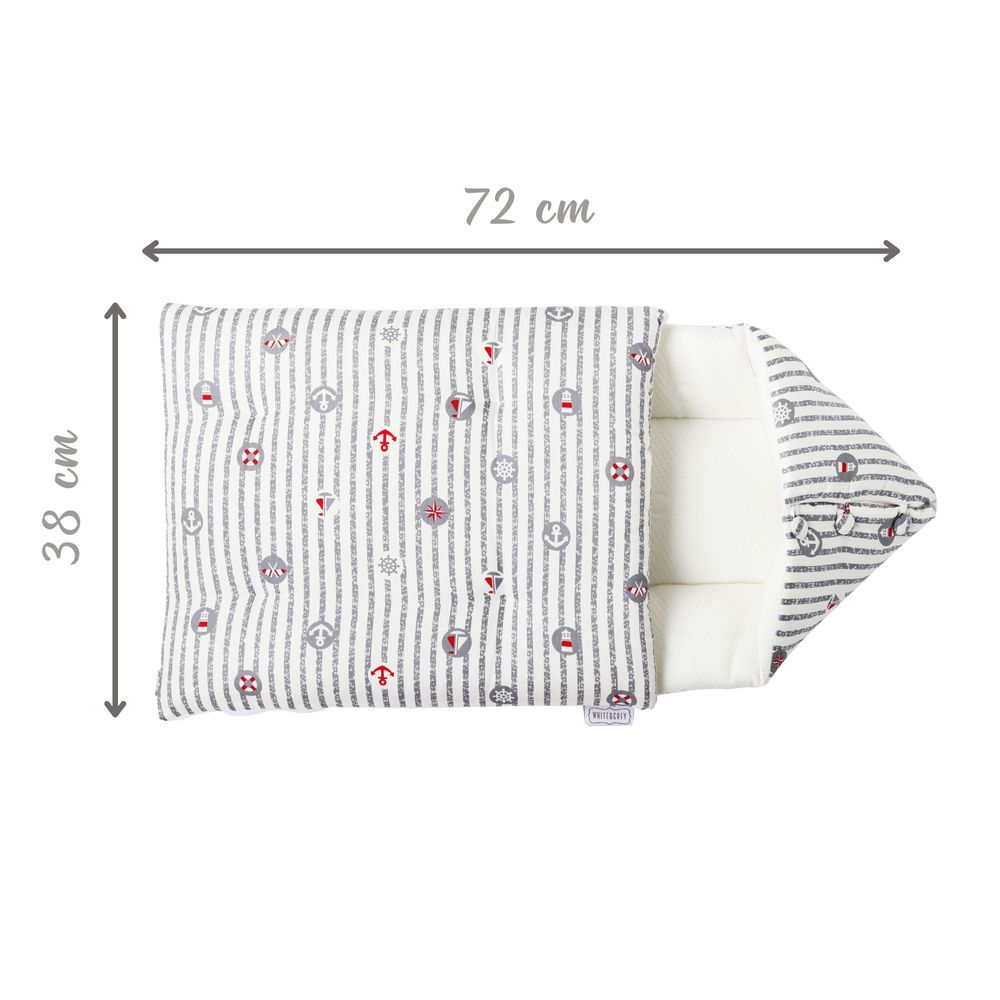 White&Grey - Anchor Pattern Baby Sleeping Bag - Grey