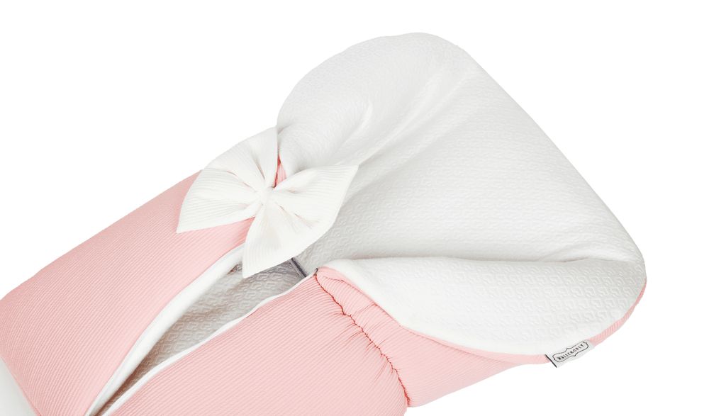 White&Grey - Baby Sleeping Bag W/ White Bow - Pink