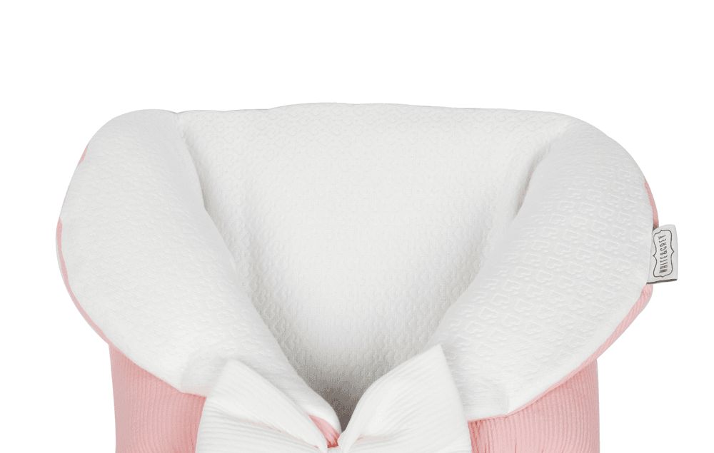 White&Grey - Baby Sleeping Bag W/ White Bow - Pink