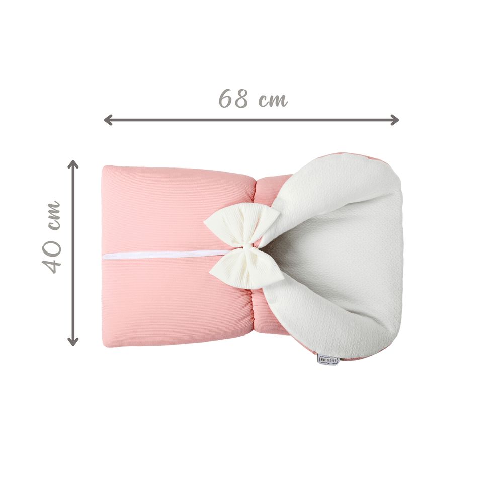 White&Grey - Baby Sleeping Bag W/ White Bow - Pink