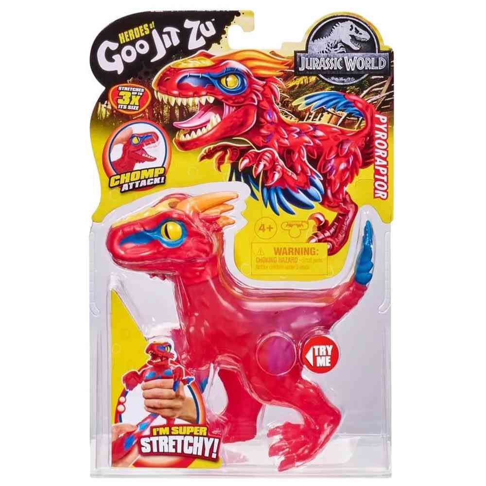 Heroes of Goo Jit Zu - S2 Jurassic World Pyroraptor Stretch Heroes Figure - Red