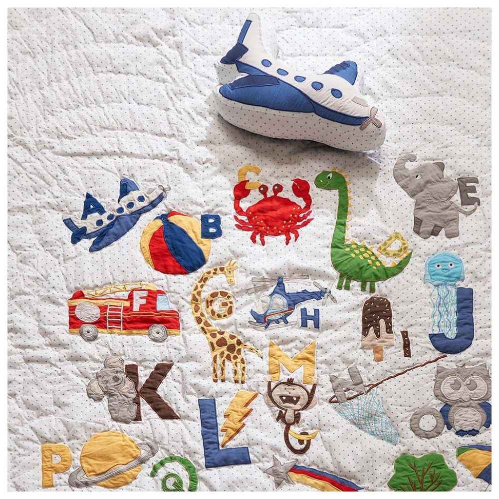 Little West Street - Alphabets Quilt - Blue