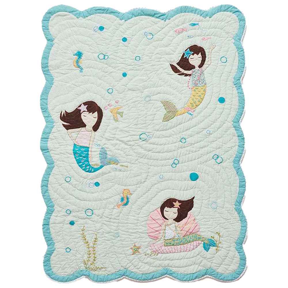 Little West Street - Mermaids Quilt - Mint