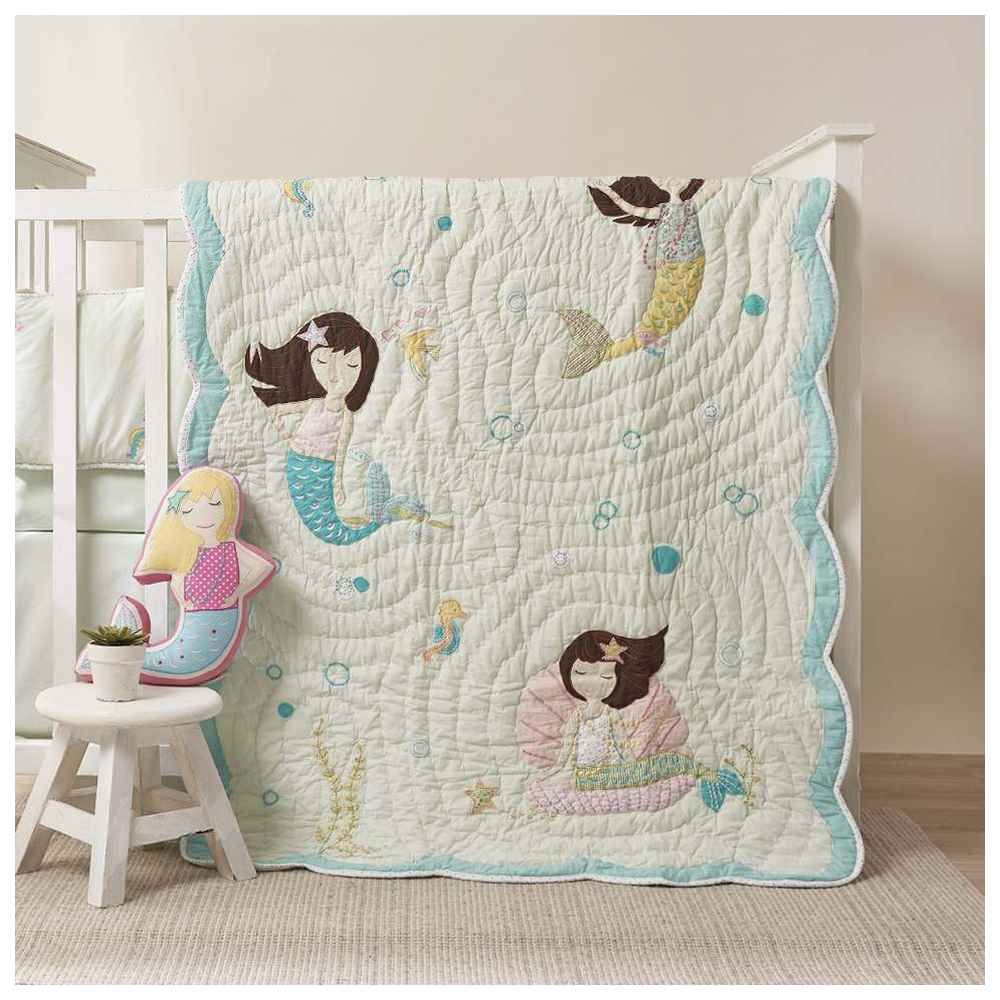 Little West Street - Mermaids Quilt - Mint