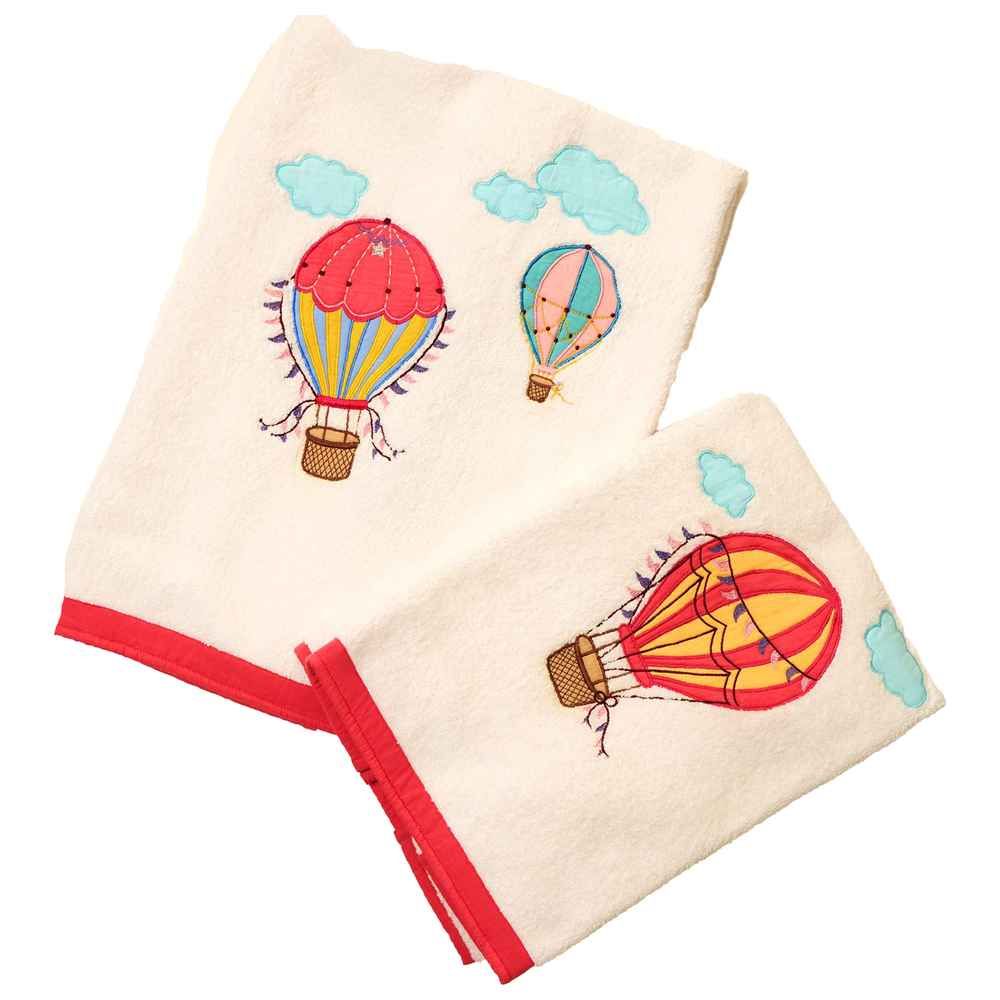 Little West Street - Hot Air Balloon Towel Set - 2 Pcs