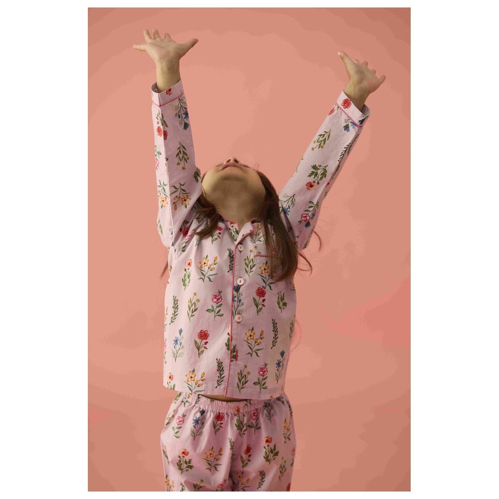 Little West Street - 2pc-Set - Florals Cotton Pyjama Set - Purple