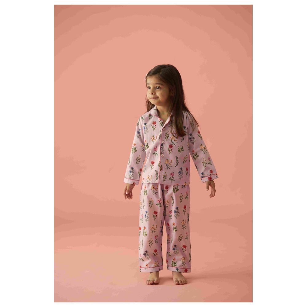 Little West Street - 2pc-Set - Florals Cotton Pyjama Set - Purple