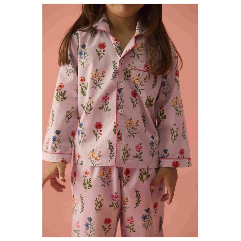 Little West Street - 2pc-Set - Florals Cotton Pyjama Set - Purple