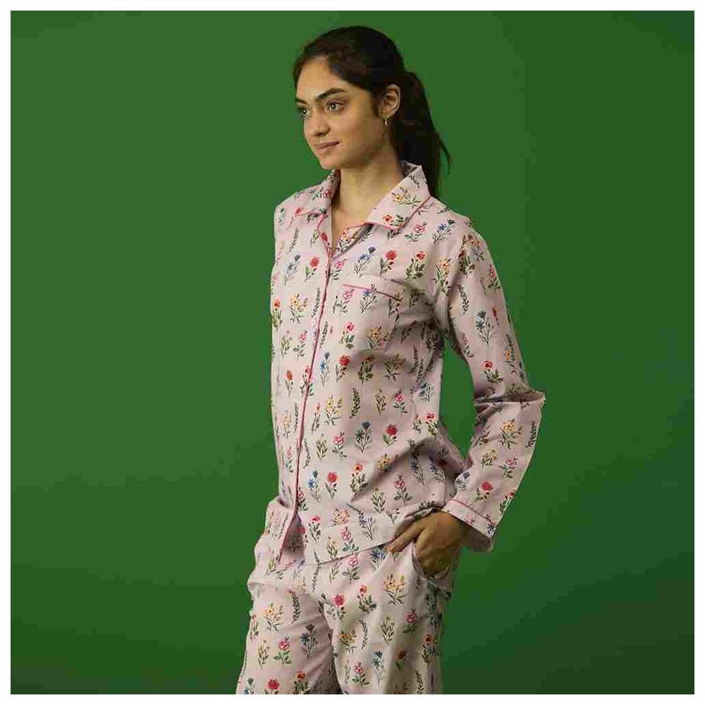 Little West Street - 2pc-Set - Women Florals Pyjama Set - Purple