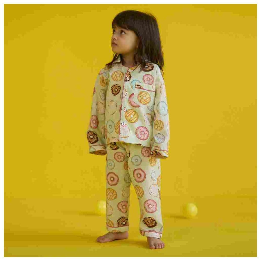 Little West Street - 2pc-Set - Doughnut Cotton Pyjama Set - Green