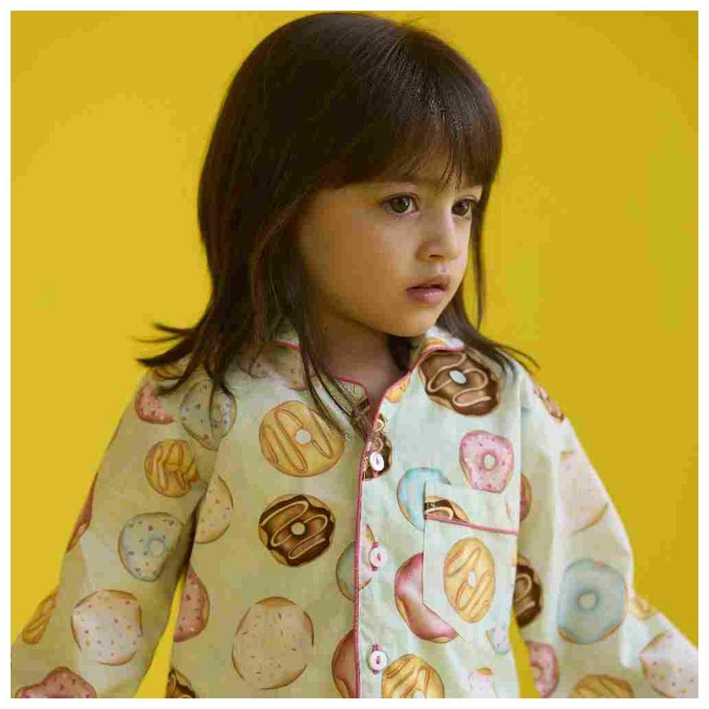 Little West Street - 2pc-Set - Doughnut Cotton Pyjama Set - Green