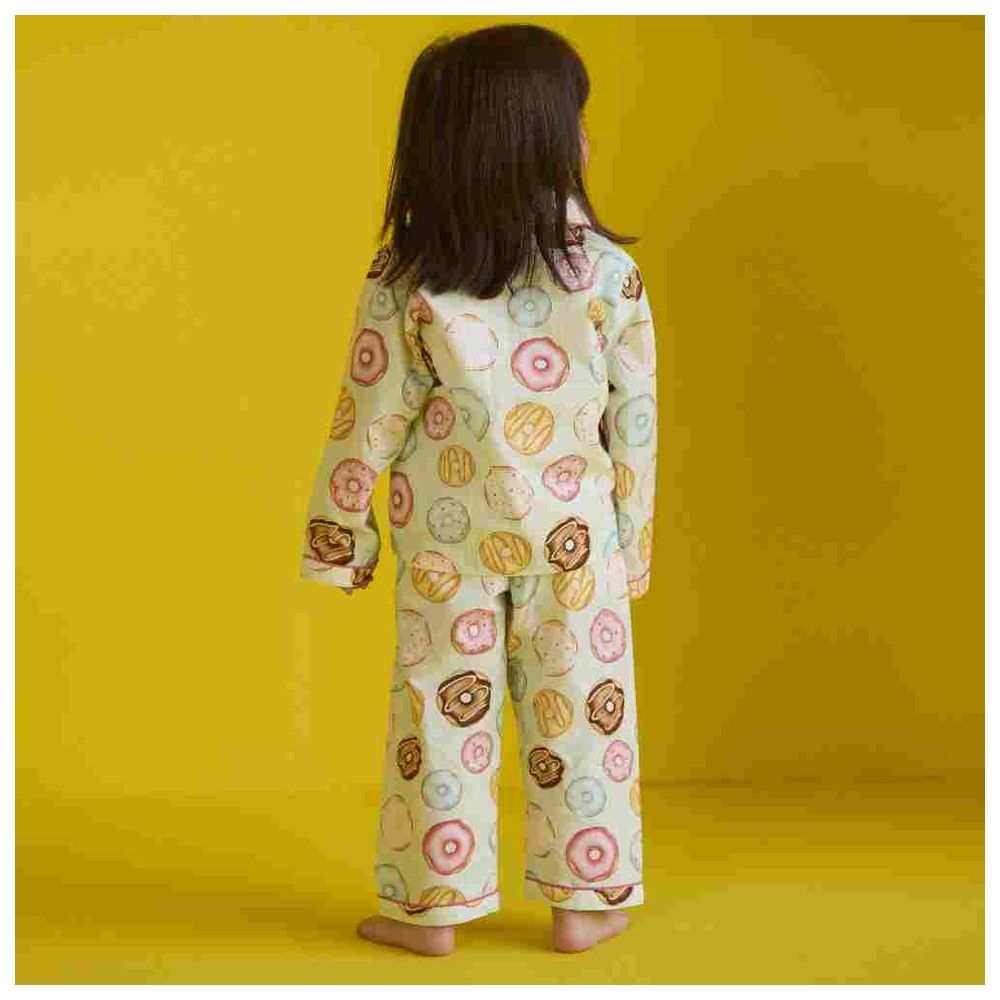 Little West Street - 2pc-Set - Doughnut Cotton Pyjama Set - Green