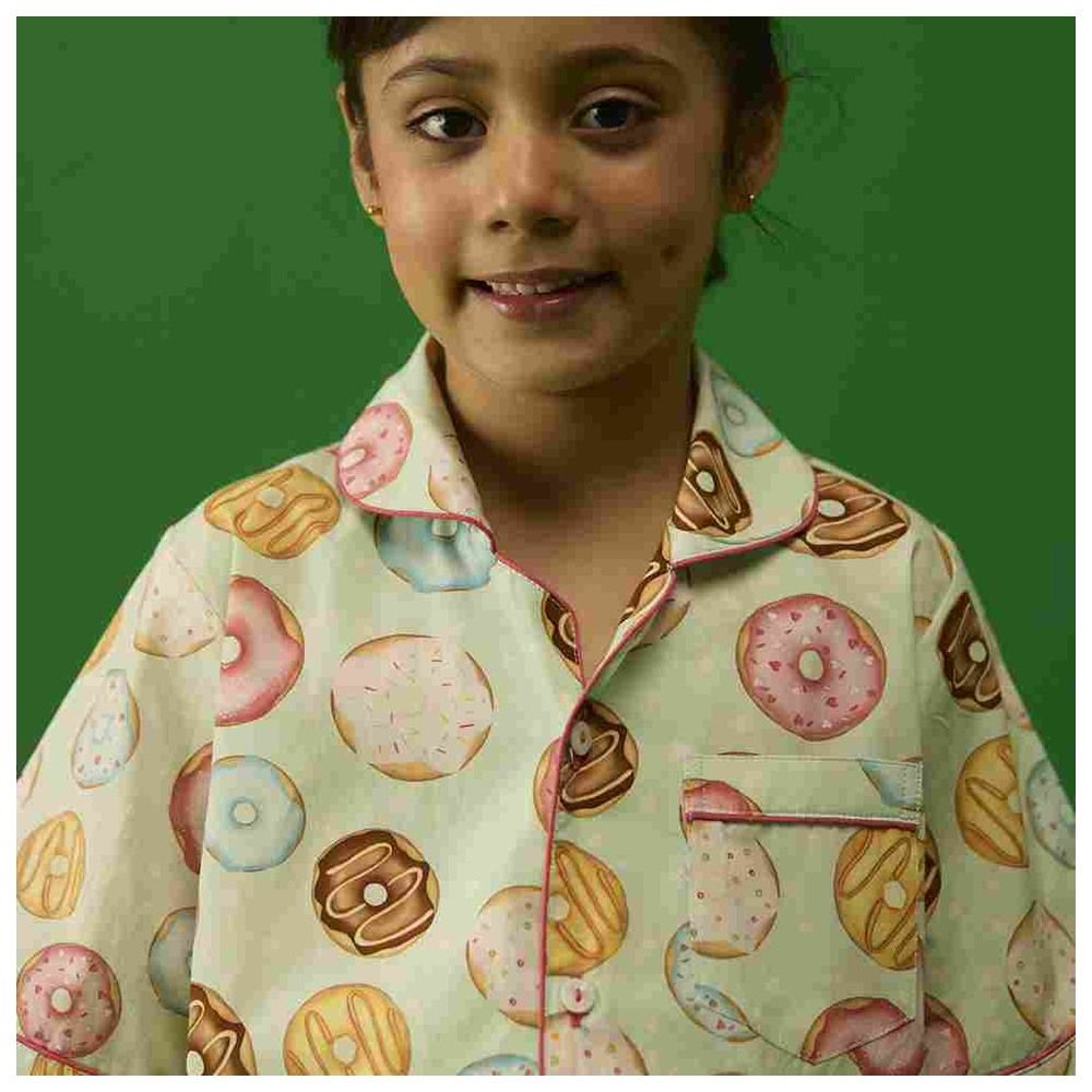 Little West Street - 2pc-Set - Doughnut Cotton Shorts Set - Green