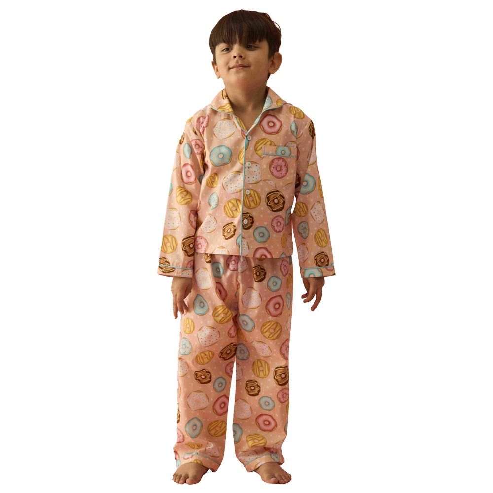 Little West Street - 2pc-Set - Doughnut Cotton Pyjama Set - Orange