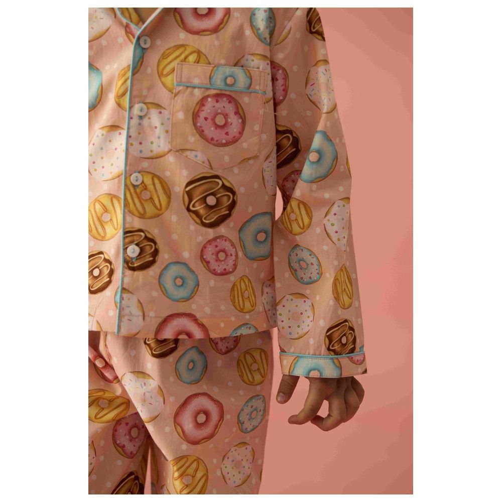 Little West Street - 2pc-Set - Doughnut Cotton Pyjama Set - Orange