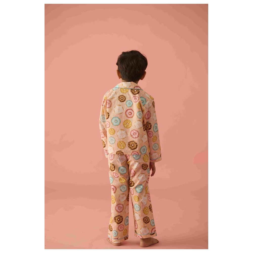 Little West Street - 2pc-Set - Doughnut Cotton Pyjama Set - Orange