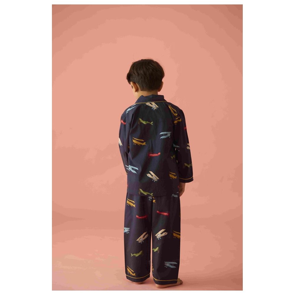 Little West Street - 2pc-Set - Vintage Planes Pyjama Set - Navy