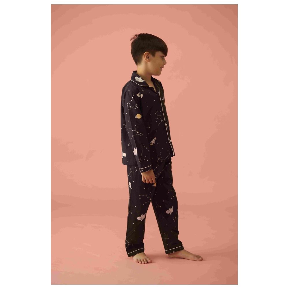 Little West Street - 2pc-Set - Universe Cotton Pyjama Set - Black