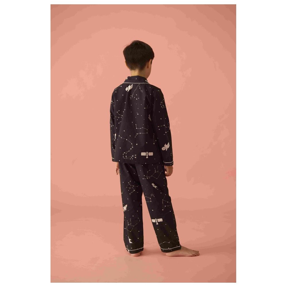 Little West Street - 2pc-Set - Universe Cotton Pyjama Set - Black