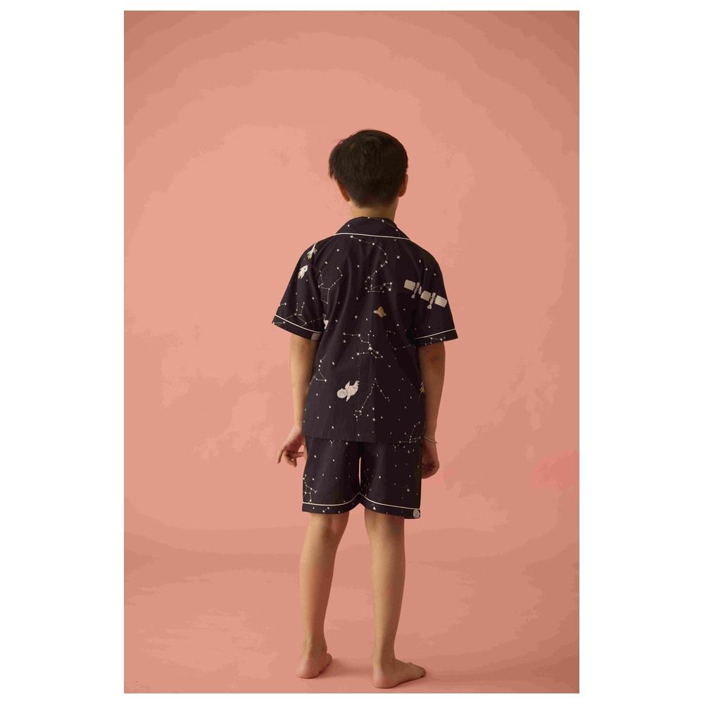 Little West Street - 2pc-Set - Universe Cotton Shorts Set - Black