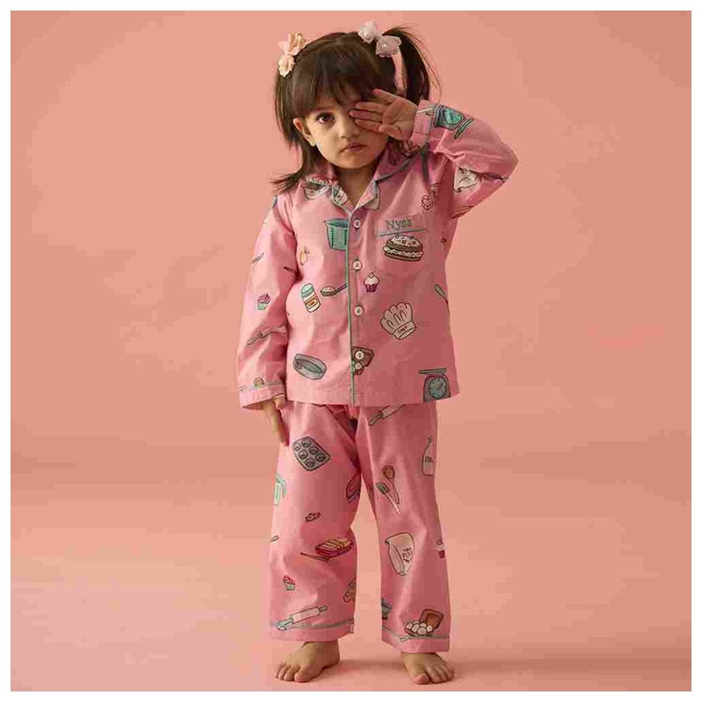 Little West Street - 2pc-Set - Baking Cotton Pyjama Set - Pink