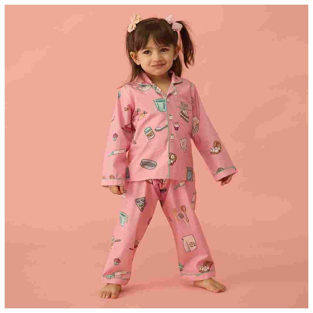 Little West Street - 2pc-Set - Baking Cotton Pyjama Set - Pink