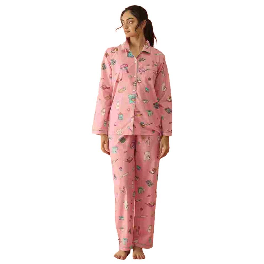 Little West Street - 2pc-Set - Women Baking Pyjama Set - Pink