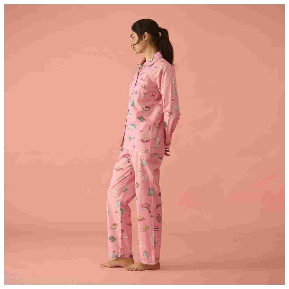 Little West Street - 2pc-Set - Women Baking Pyjama Set - Pink