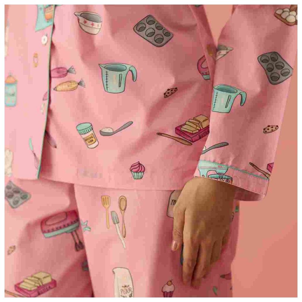 Little West Street - 2pc-Set - Women Baking Pyjama Set - Pink