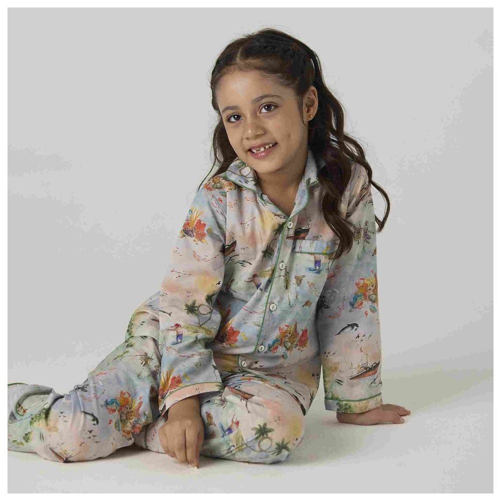 Little West Street - 2pc-Set - Ocean Cotton Pyjama Set