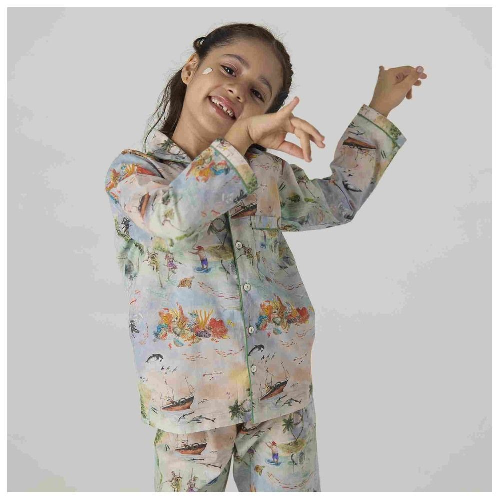 Little West Street - 2pc-Set - Ocean Cotton Pyjama Set