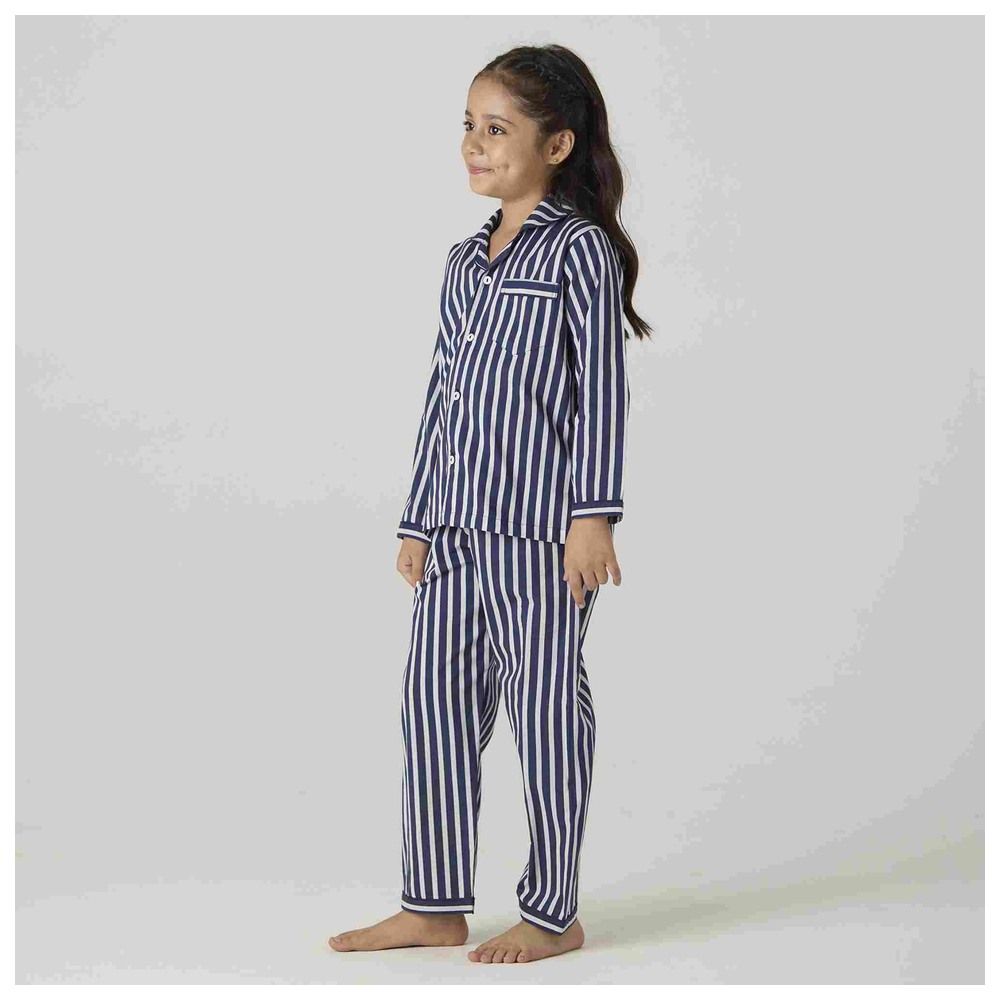 Little West Street - 2pc-Set - Bold Cotton Striped Pyjama Set - Navy