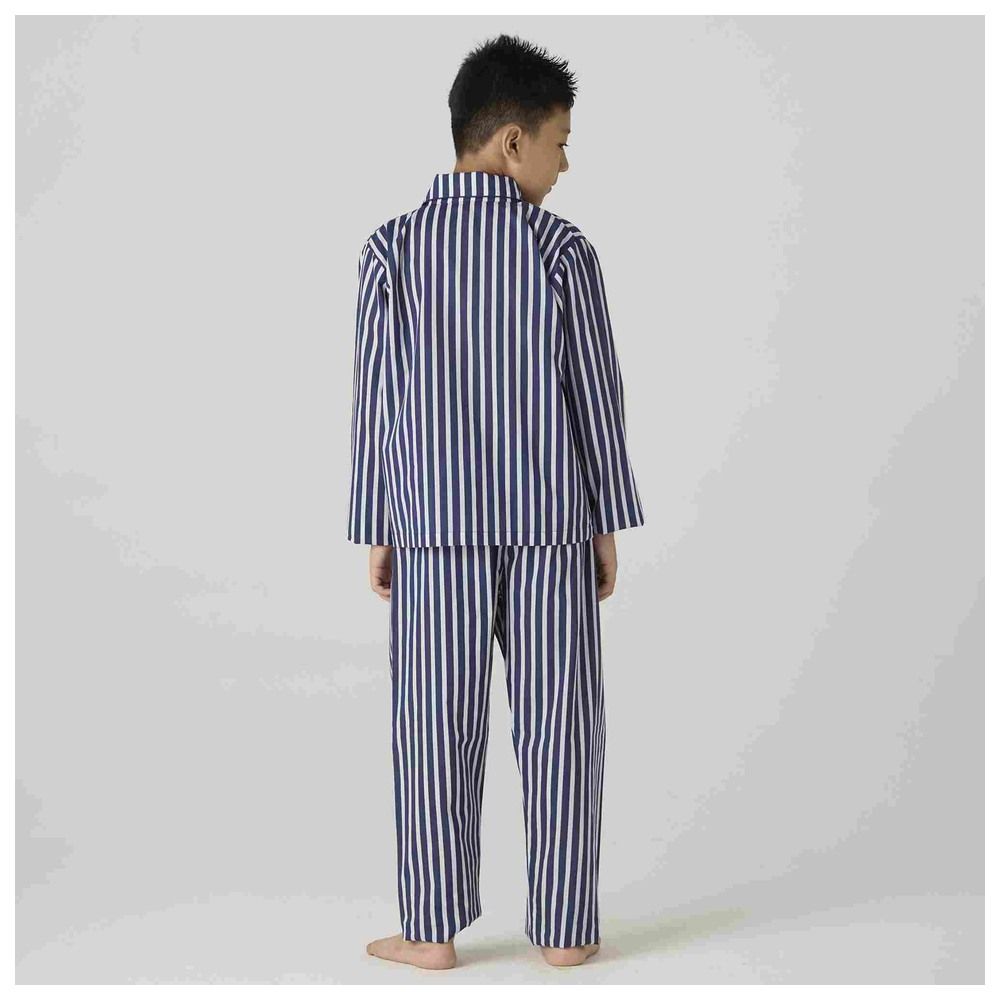 Little West Street - 2pc-Set - Bold Cotton Striped Pyjama Set - Navy