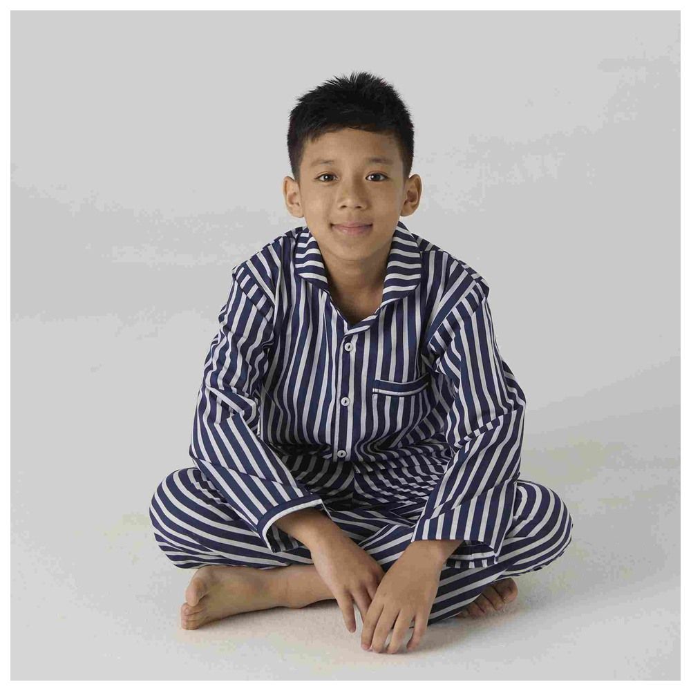 Little West Street - 2pc-Set - Bold Cotton Striped Pyjama Set - Navy