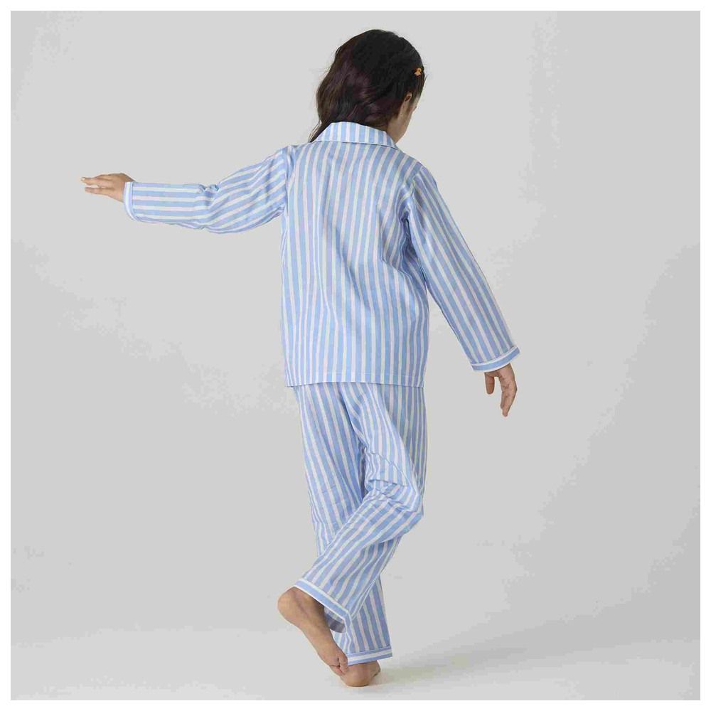 Little West Street - 2pc-Set - Azure Striped Cotton Pyjama Set