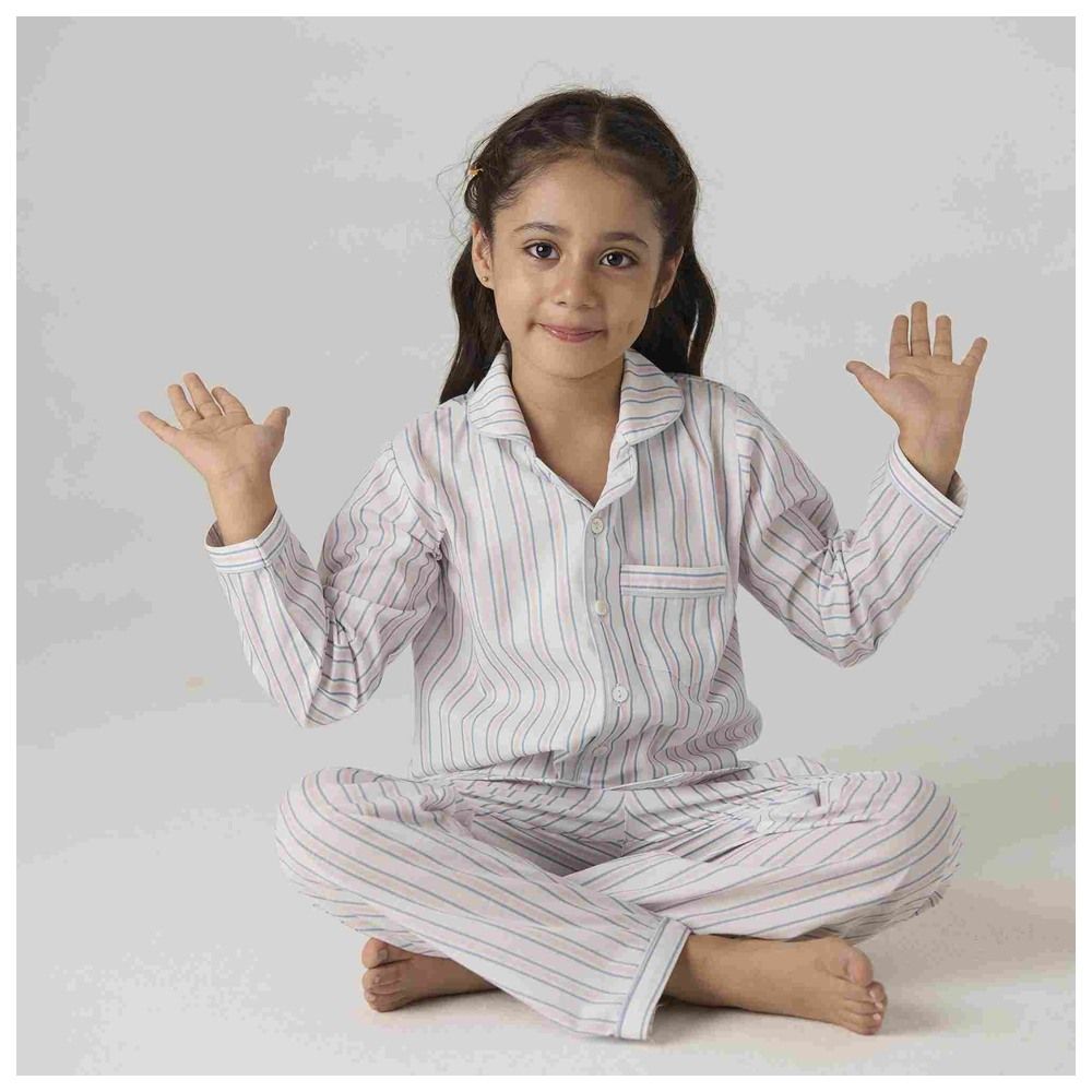 Little West Street - 2pc-Set - Serene Striped Pyjama Set - White