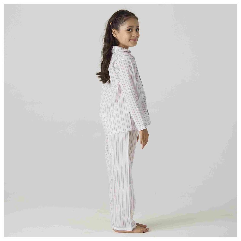 Little West Street - 2pc-Set - Serene Striped Pyjama Set - White