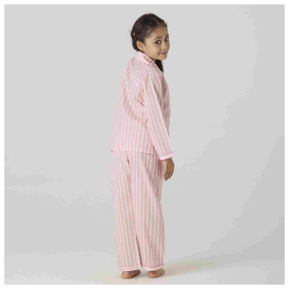 Little West Street - 2pc-Set - Blush Striped Cotton Pyjama Set - Pink