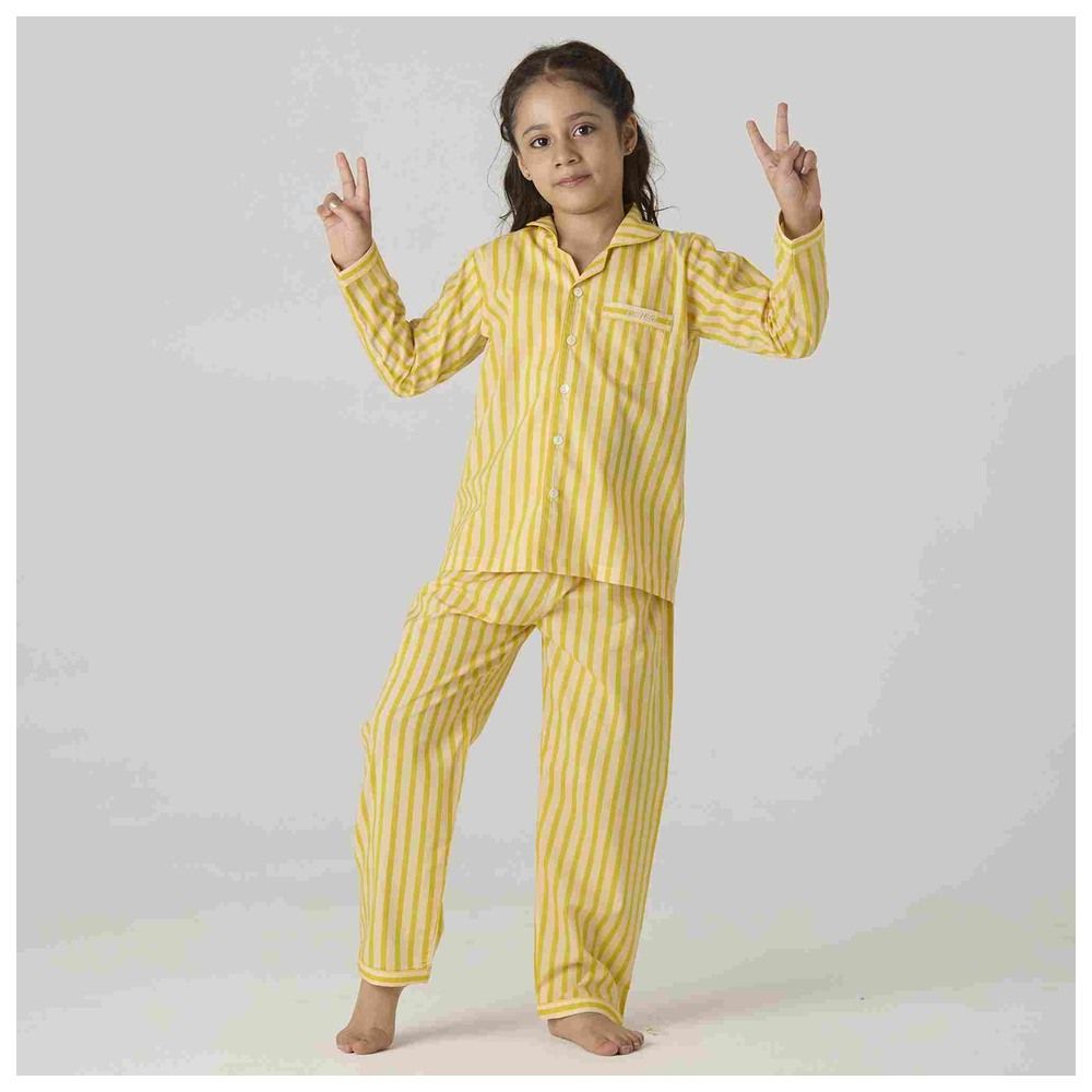 Little West Street - 2pc-Set - Lemon Striped Pyjama Set - Yellow