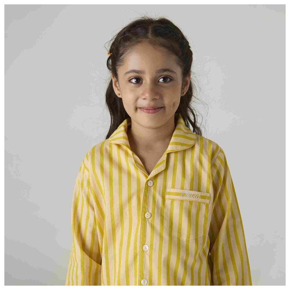 Little West Street - 2pc-Set - Lemon Striped Pyjama Set - Yellow