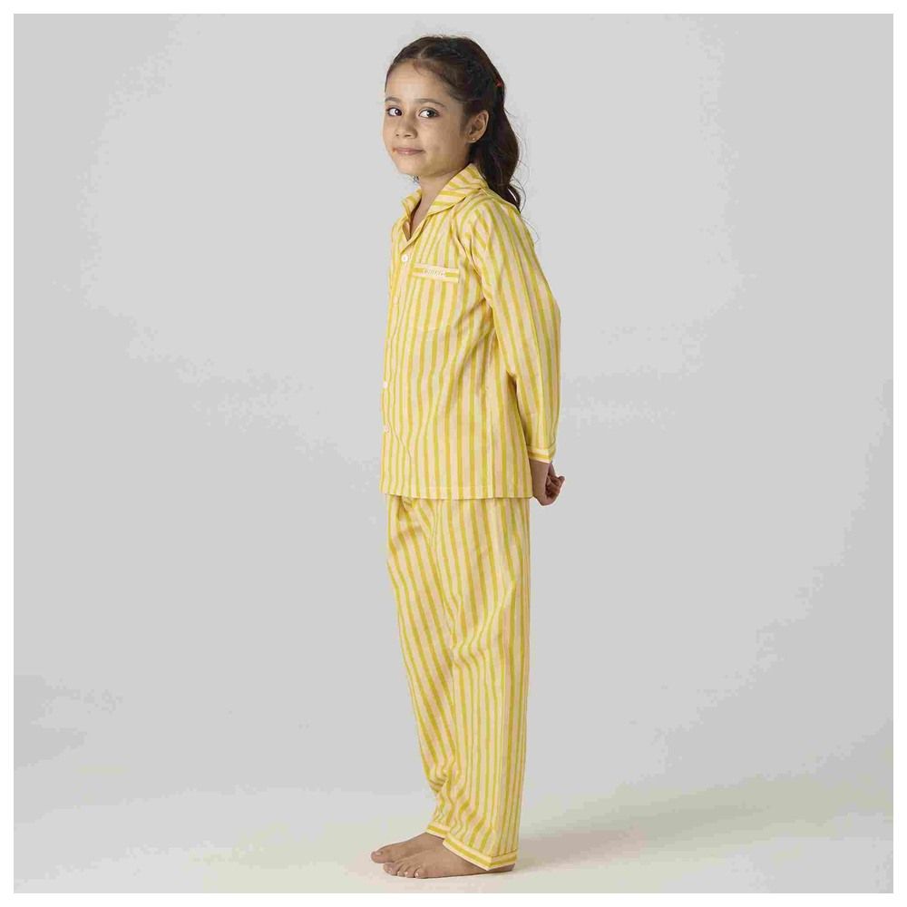 Little West Street - 2pc-Set - Lemon Striped Pyjama Set - Yellow