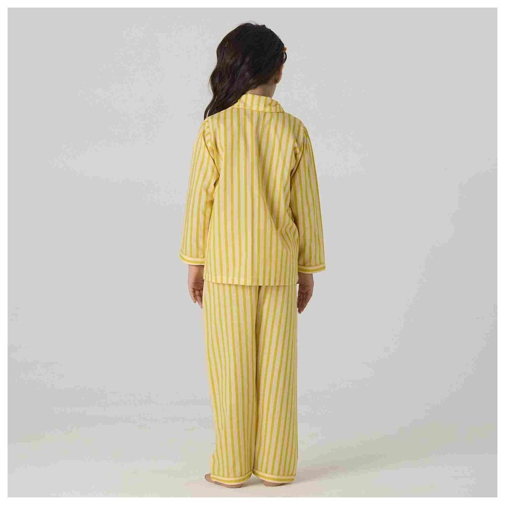 Little West Street - 2pc-Set - Lemon Striped Pyjama Set - Yellow