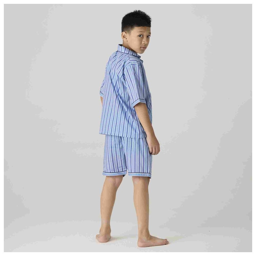 Little West Street - 2pc-Set - Nautical Striped Shorts Set - Blue