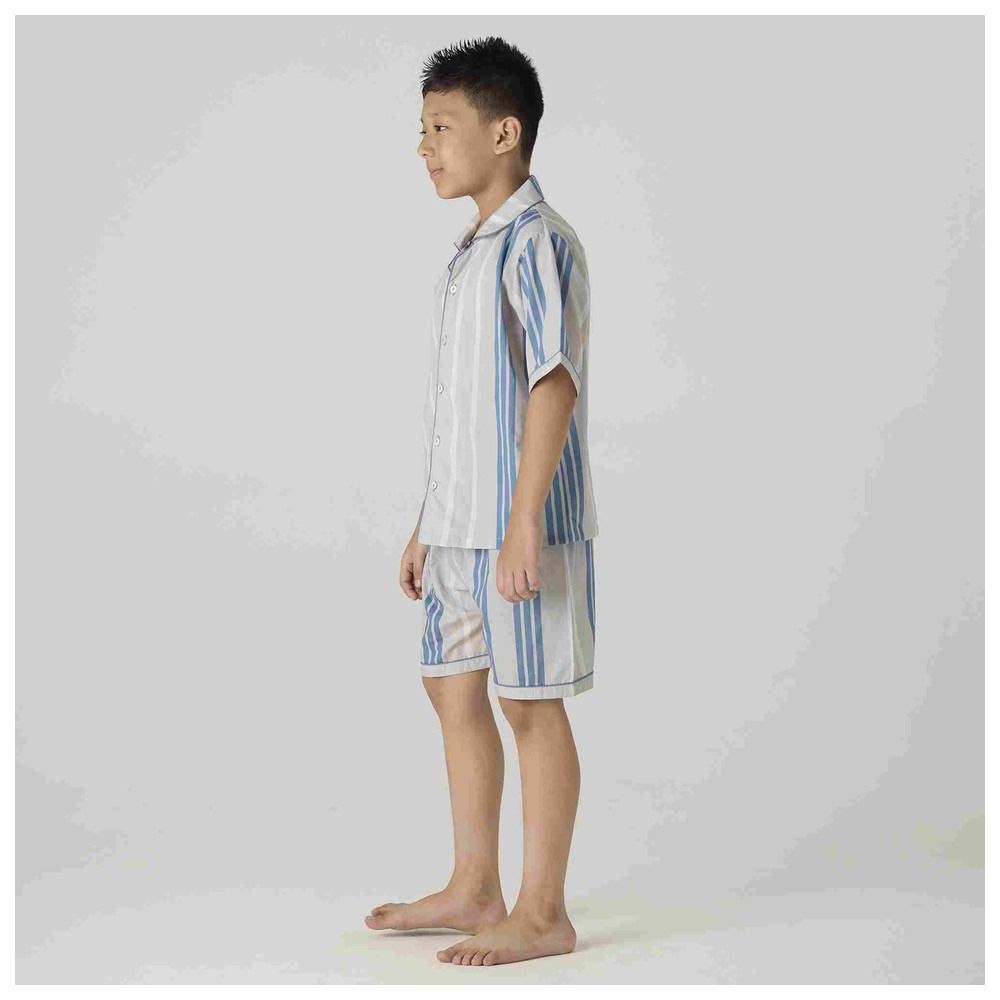 Little West Street - 2pc-Set - Coastal Striped Cotton Shorts Set