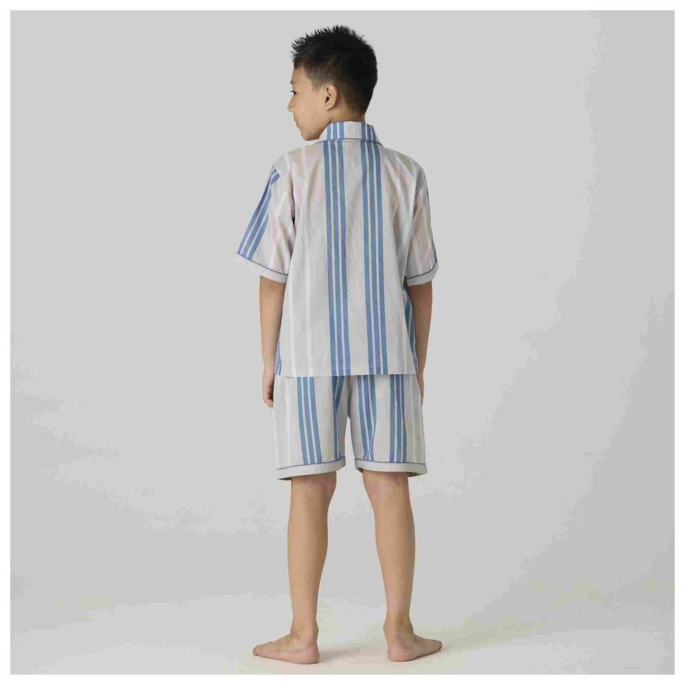 Little West Street - 2pc-Set - Coastal Striped Cotton Shorts Set