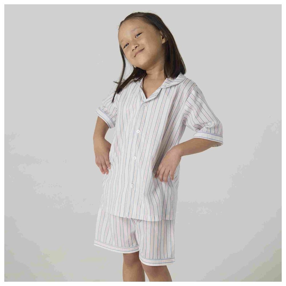 Little West Street - 2pc-Set - Serene Striped Shorts Set - White